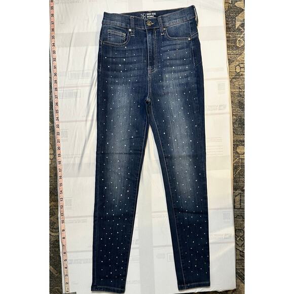 No Boundaries Rhinestone High Rise Skinny Jeans | Teen 7 - Picture 2 of 5